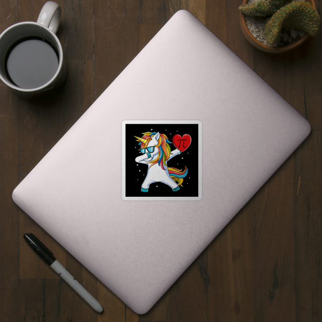 Dabbing Unicorn Happy Pi Day Funny Math Lover Gift by HCMGift